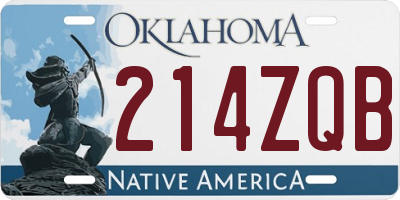 OK license plate 214ZQB