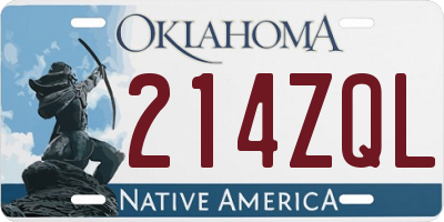 OK license plate 214ZQL