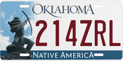 OK license plate 214ZRL