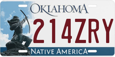 OK license plate 214ZRY