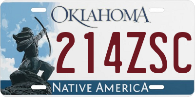 OK license plate 214ZSC