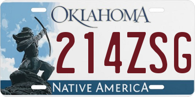 OK license plate 214ZSG