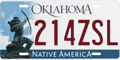 OK license plate 214ZSL