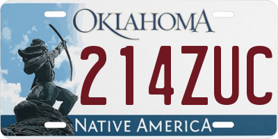 OK license plate 214ZUC