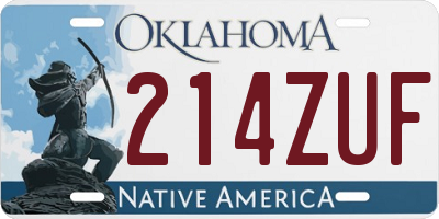 OK license plate 214ZUF