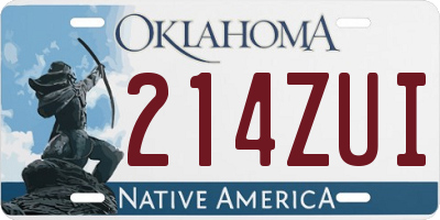 OK license plate 214ZUI