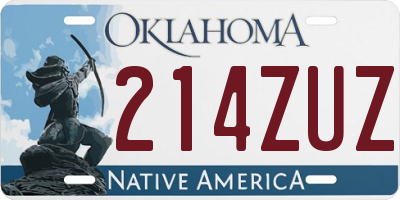 OK license plate 214ZUZ