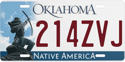 OK license plate 214ZVJ