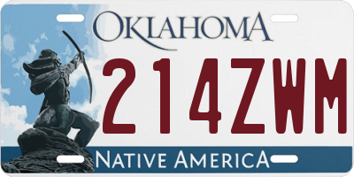 OK license plate 214ZWM