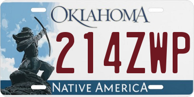 OK license plate 214ZWP