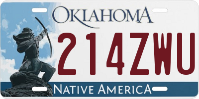 OK license plate 214ZWU