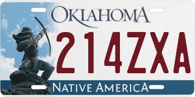 OK license plate 214ZXA