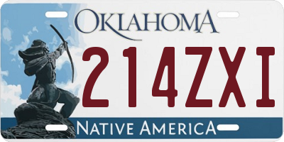 OK license plate 214ZXI