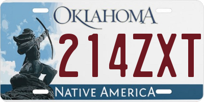 OK license plate 214ZXT