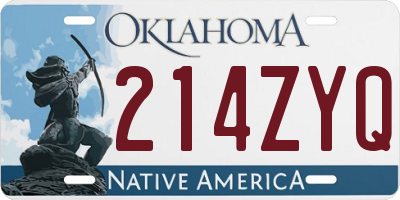 OK license plate 214ZYQ