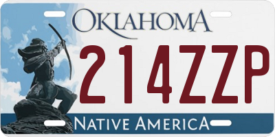 OK license plate 214ZZP