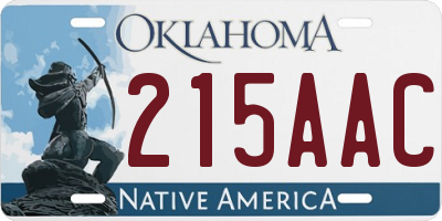 OK license plate 215AAC