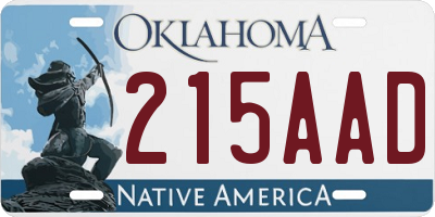 OK license plate 215AAD
