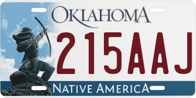 OK license plate 215AAJ