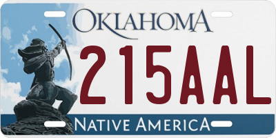 OK license plate 215AAL