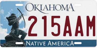 OK license plate 215AAM