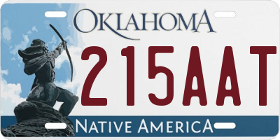 OK license plate 215AAT