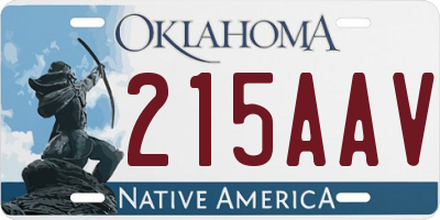 OK license plate 215AAV