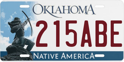 OK license plate 215ABE