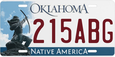 OK license plate 215ABG