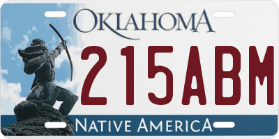 OK license plate 215ABM