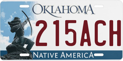 OK license plate 215ACH