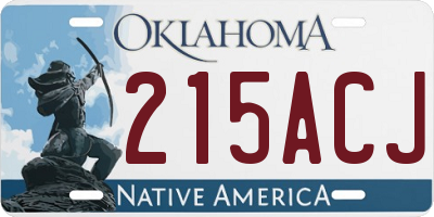 OK license plate 215ACJ
