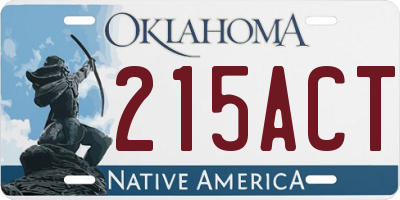 OK license plate 215ACT