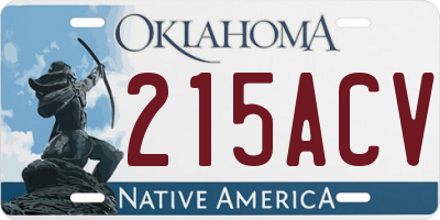 OK license plate 215ACV