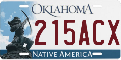 OK license plate 215ACX