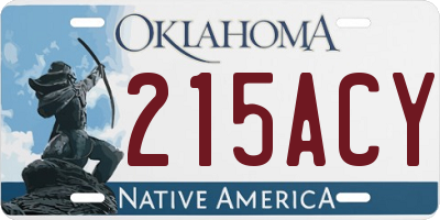 OK license plate 215ACY