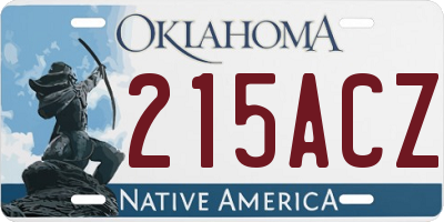 OK license plate 215ACZ