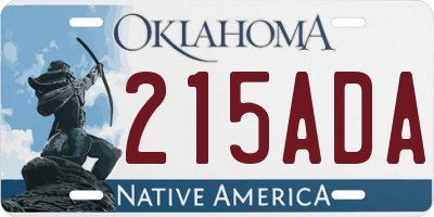 OK license plate 215ADA