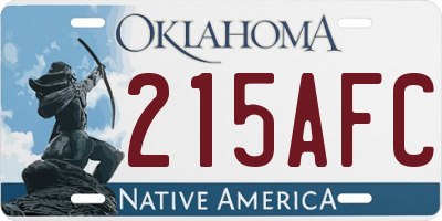 OK license plate 215AFC