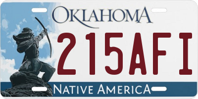 OK license plate 215AFI