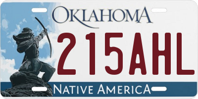 OK license plate 215AHL
