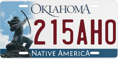 OK license plate 215AHO