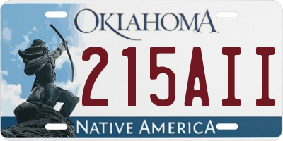 OK license plate 215AII