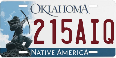 OK license plate 215AIQ