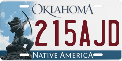 OK license plate 215AJD