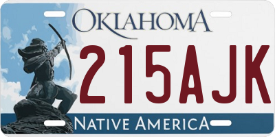 OK license plate 215AJK