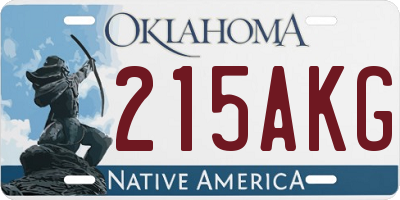 OK license plate 215AKG
