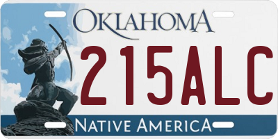 OK license plate 215ALC