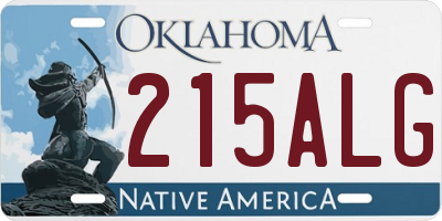 OK license plate 215ALG