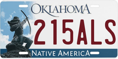 OK license plate 215ALS